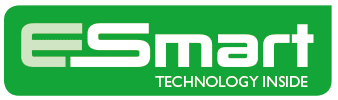 e smart Logo auf grünem Hintergrund