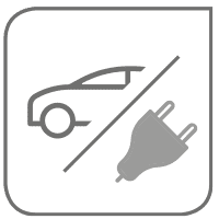 ein graues Icon mit dem Symbol eines Autos und eines Steckers