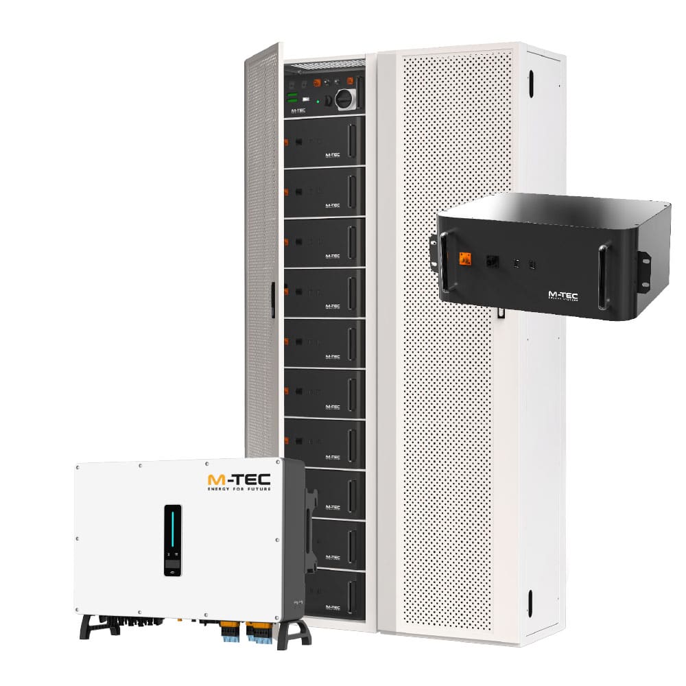 Energy-Block mit neuen Batteriemodulen in Schwarz und Weiß