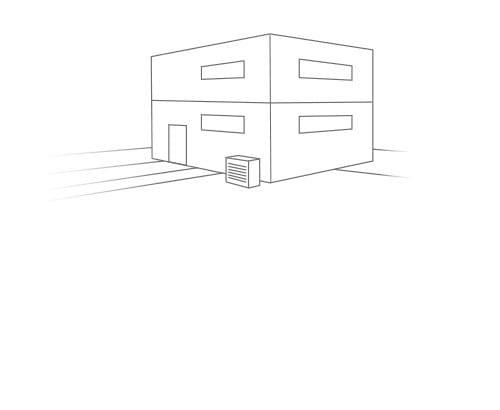 eine Zeichnung eines Hauses