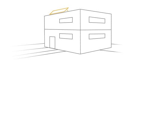eine Zeichnung von einem Haus